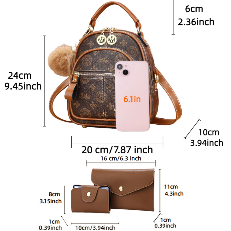 3-piece women's bag set, light - đánh giá và giá Luxury Bags Casual