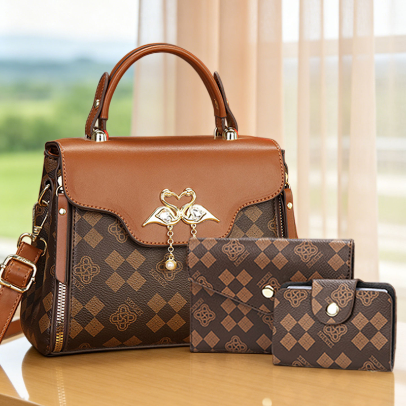 3-piece women's bag set, light - đánh giá và giá Luxury Bags Casual